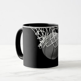 Schwarz-Weiß-Basketball Tasse