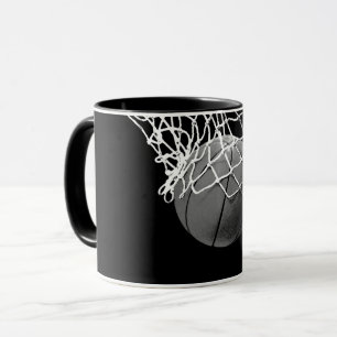 Schwarz-Weiß-Basketball Tasse