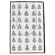 Schwarz-Weiß-Baum-Geschenktasche (schwarze Seiten)
