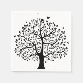 Schwarz-Weiß-Baum Papier Napkin Serviette