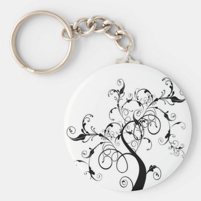 Schwarz-Weiß-Baum Schlüsselanhänger (Vorne)