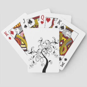 Schwarz-Weiß-Baum Spielkarten