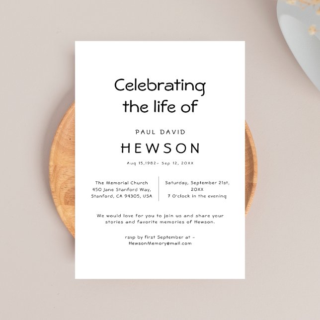 Schwarz-Weiß-Beerdigung Gedenkfeier zum Tode Jahre Einladung (Von Creator hochgeladen)