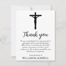 Schwarz-Weiß-Begräbniskarten Dankeskarte