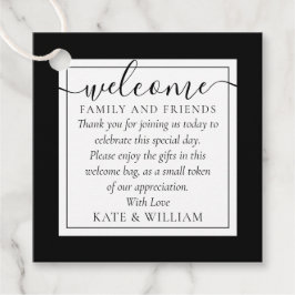 Schwarz-Weiß-Begrüßungsbeutel Geschenkanhänger