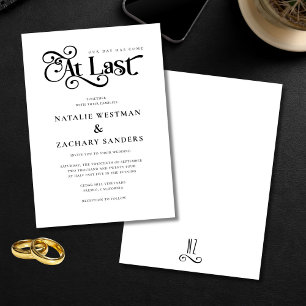 Schwarz-weiß bei der letzten Hochzeit Einladung