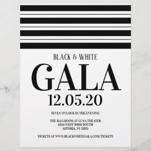 Schwarz-Weiß-Benefiz-Gala-Silvesterparty-Flyer Flyer