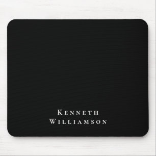 Schwarz Weiß Benutzerdefinierter Name Minimalistis Mousepad