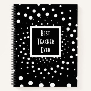Schwarz-Weiß-Beste Lehrerin je Wertschätzung Notizbuch