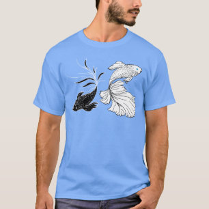 Schwarz-Weiß-Betta-Fisch Stärkster Zauberer Anim T-Shirt