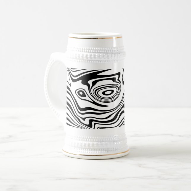 Schwarz-weiß Bierstein Bierglas (Vorderseite Links)