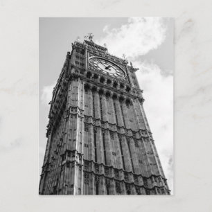 Schwarz-Weiß-Big-Ben-Fotografie, London Postkarte