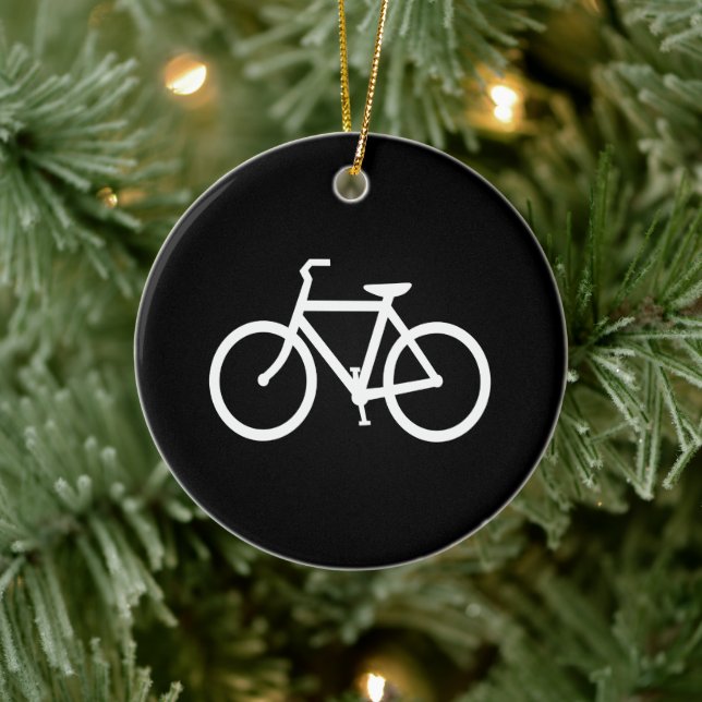 Schwarz-Weiß-Bike-Grafik Keramikornament (Baum)