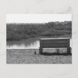 Schwarz-Weiß-Bild nach Fluss Postkarte