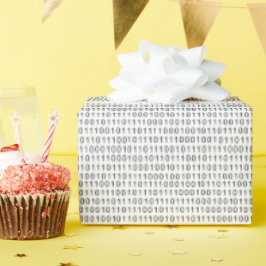 Schwarz Weiß Binärstreifen Geschenkpapier