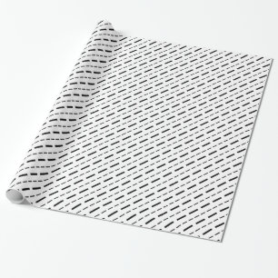 Schwarz-Weiß-Bindestriche Geschenkpapier