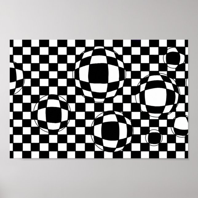 Schwarz-Weiß-Blasen-Plakatwerbung Poster (Vorne)