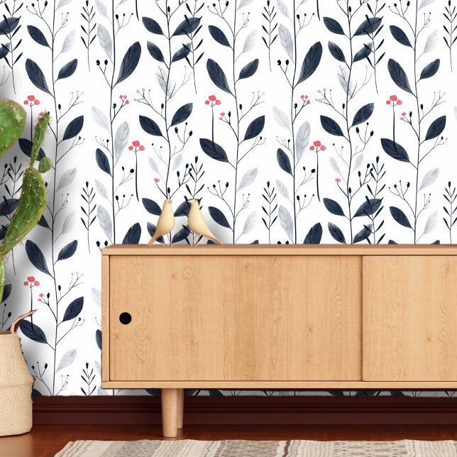 Schwarz-Weiß-Blätter Tapete (Von Creator hochgeladen)