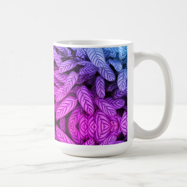 Schwarz-Weiß-Blattmuster  Kaffeetasse (Rechts)