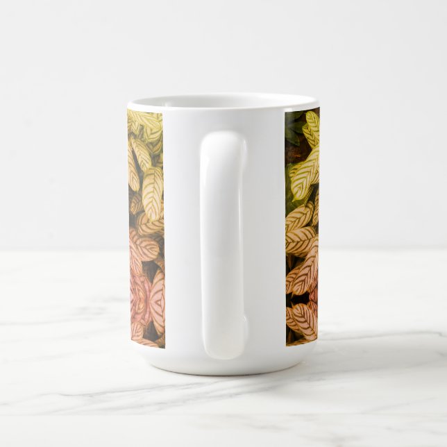 Schwarz-Weiß-Blattmuster  Kaffeetasse (Henkel)