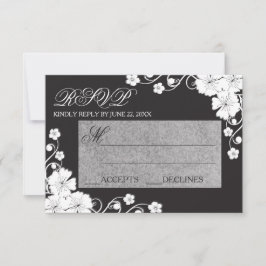 Schwarz-Weiß-Blau-Farbblende - RSVP-Karte RSVP Karte