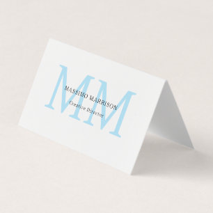 Schwarz Weiß Blau Minimalistisches Professionelles Visitenkarten