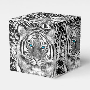 Schwarz-Weiß-blaue Augen Tiger Graphic Geschenkschachtel