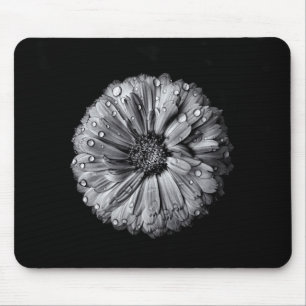 Schwarz-Weiß-Blume 10 Mousepad