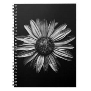 Schwarz-Weiß-Blume 18 Notizblock