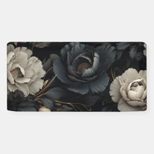 Schwarz-Weiß-Blume Banner
