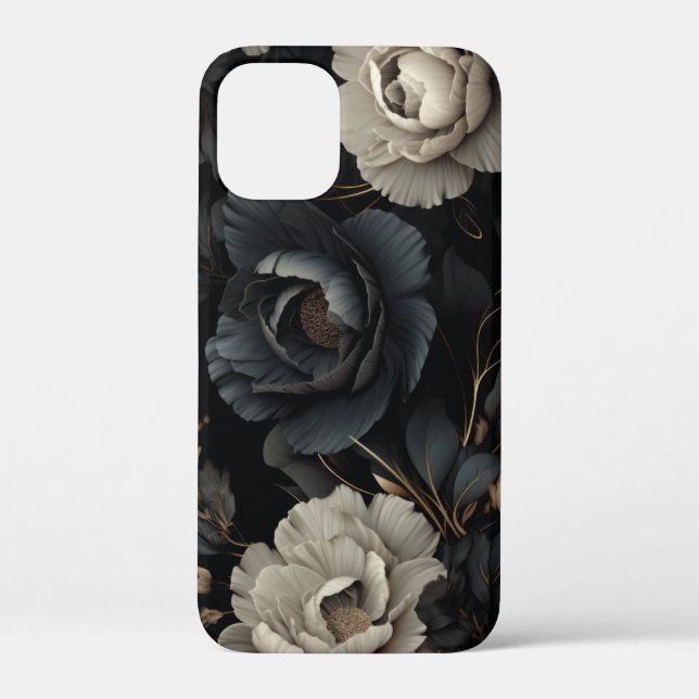 Schwarz-Weiß-Blume Case-Mate iPhone Hülle (Rückseite)