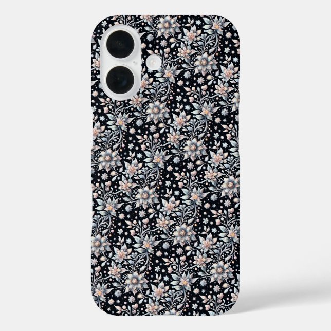 Schwarz-Weiß-Blume Case-Mate iPhone Hülle (Rückseite)