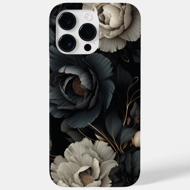 Schwarz-Weiß-Blume Case-Mate iPhone Hülle (Rückseite)
