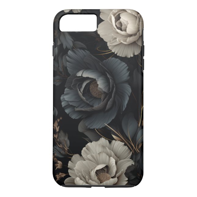 Schwarz-Weiß-Blume Case-Mate iPhone Hülle (Rückseite)