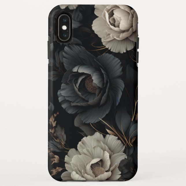 Schwarz-Weiß-Blume Case-Mate iPhone Hülle (Rückseite)