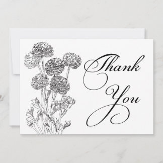 Schwarz-Weiß-Blume Danke-Karte Dankeskarte
