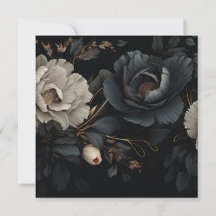 Schwarz-Weiß-Blume Feiertagskarte