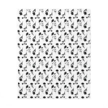Schwarz-Weiß-Blume Fleece Blanket