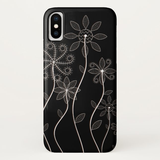 Schwarz-Weiß-Blume - Handy-Case Case-Mate iPhone Hülle (Rückseite)