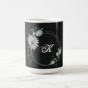 Schwarz-Weiß-Blume Kaffeetasse