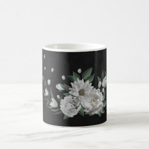 Schwarz-Weiß-Blume Kaffeetasse