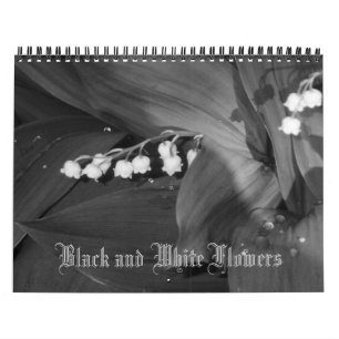 Schwarz-Weiß-Blume-Kalender Kalender