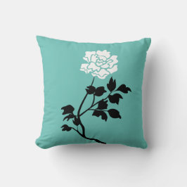 Schwarz-Weiß-Blume Kissen