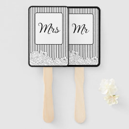 Schwarz-Weiß-Blume mit Streifen Fächer