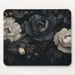Schwarz-Weiß-Blume Mousepad