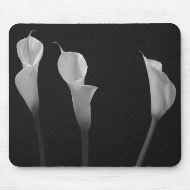 Schwarz-Weiß-Blume Mousepad (Vorne)