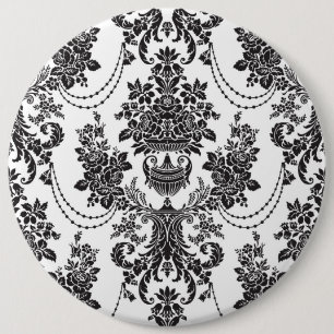 Schwarz-Weiß-Blume Muster 2 Button