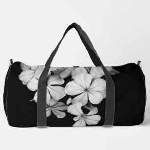 Schwarz-Weiß-Blume nah Duffle Bag