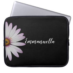 Schwarz-Weiß-Blume Name Laptop-Sieb Laptopschutzhülle