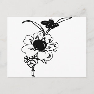 Schwarz-Weiß-Blume Postkarte